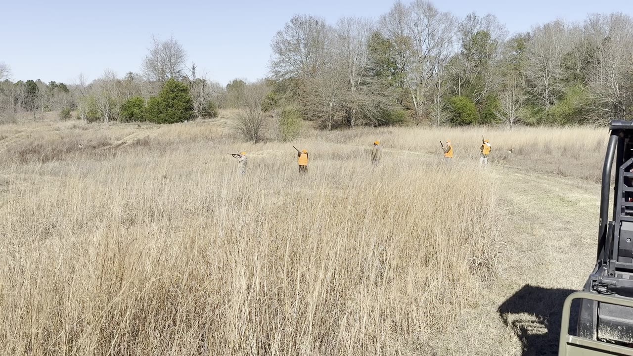Walking up behind the guide on a find.